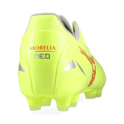 Mizuno Morelia Neo 4 Pro FG/AG Dyna - Safety Yellow/Fiery Coral - Image 6