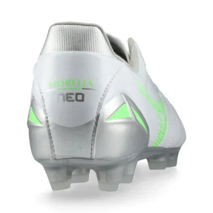 Mizuno Morelia Neo 4 Pro FG/AG Frontier - White/Neon Green/Cool Gray - Image 6