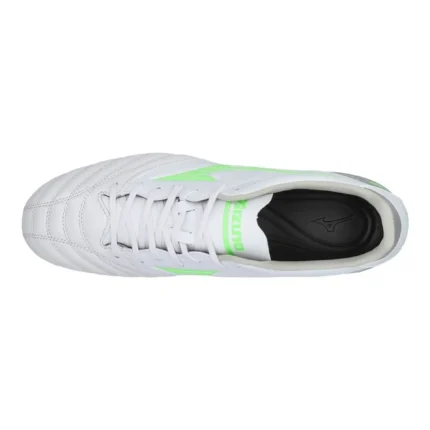 Mizuno Morelia Neo 4 Pro FG/AG Frontier - White/Neon Green/Cool Gray - Image 4