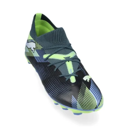 Puma Future 7 Match FG/AG Lights Out - Gray Skies/Puma White/Fizzy Apple Kids - Image 5