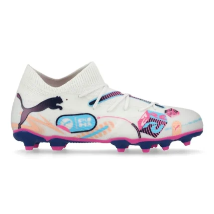 Puma Future 7 Match FG/AG Volume Up - White/Luminous Blue/Poison Pink/Fizzy Melon Kids - Image 1