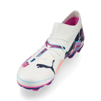 Puma Future 7 Match FG/AG Volume Up - White/Luminous Blue/Poison Pink/Fizzy Melon Kids - Image 7