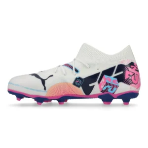 Puma Future 7 Match FG/AG Volume Up - White/Luminous Blue/Poison Pink/Fizzy Melon Kids - Image 3