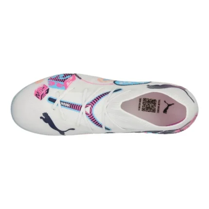 Puma Future 7 Match FG/AG Volume Up - White/Luminous Blue/Poison Pink/Fizzy Melon Kids - Image 4
