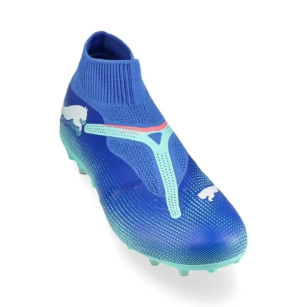 Puma Future 7 Match + Laceless MG Formula - Bluemazing/Puma White/Electric Peppermint - Image 5