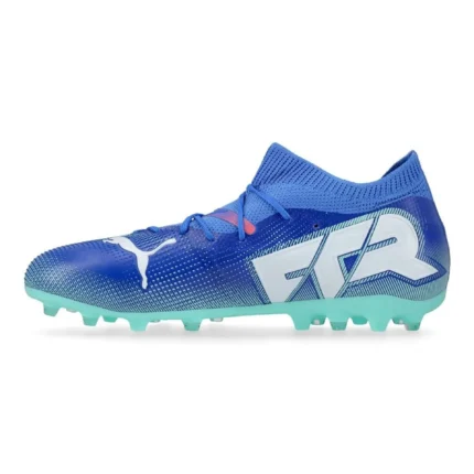 Puma Future 7 Match MG Formula - Bluemazing/Puma White/Electric Peppermint Kids - Image 3
