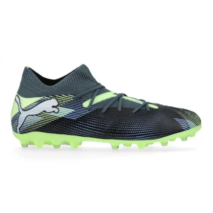 Puma Future 7 Match MG Lights Out - Gray Skies/Puma White/Fizzy Apple Kids - Image 1