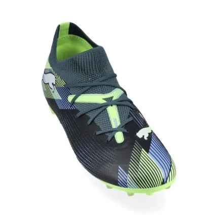 Puma Future 7 Match MG Lights Out - Gray Skies/Puma White/Fizzy Apple Kids - Image 5