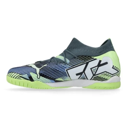 Puma Future 7 Match + Mid IT Lights Out - Gray Skies/Puma White/Fizzy Apple Kids - Image 3