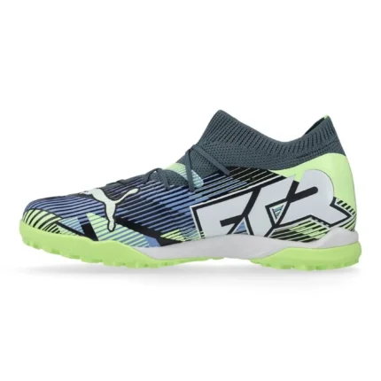 Puma Future 7 Match + Mid TT Lights Out - Gray Skies/Puma White/Fizzy Apple Kids - Image 3