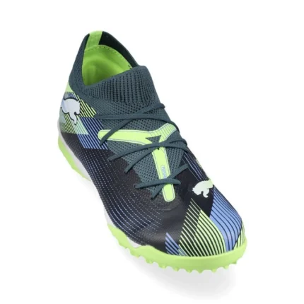 Puma Future 7 Match + Mid TT Lights Out - Gray Skies/Puma White/Fizzy Apple Kids - Image 5