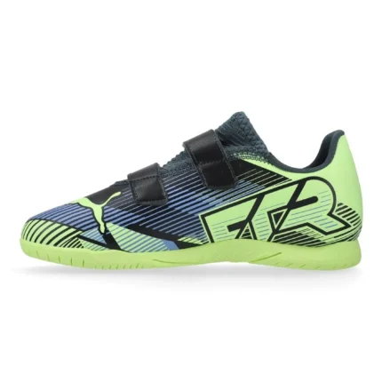 Puma Future 7 Play Velcro IT Lights Out - Gray Skies/Elektro Purple/Fizzy Apple/Puma White Kids - Image 3