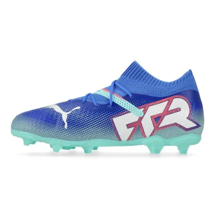 Puma Future 7 Pro FG/AG Formula - Bluemazing/Puma White/Electric Peppermint Kids - Image 3