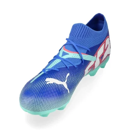 Puma Future 7 Pro FG/AG Formula - Bluemazing/Puma White/Electric Peppermint Kids - Image 7
