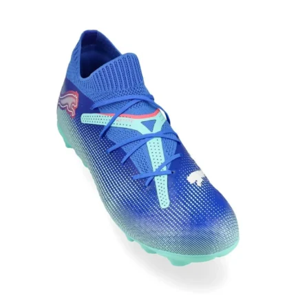 Puma Future 7 Pro FG/AG Formula - Bluemazing/Puma White/Electric Peppermint Kids - Image 5