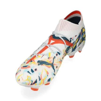 Puma Future 7 Ultimate FG/AG Njr Creativity - White/Ocean Tropic/Turquoise Surf/Hot Heat/Sun Stream Limited Edition - Image 7