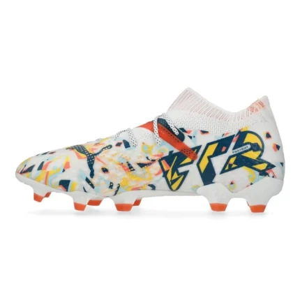 Puma Future 7 Ultimate FG/AG Njr Creativity - White/Ocean Tropic/Turquoise Surf/Hot Heat/Sun Stream Limited Edition - Image 3