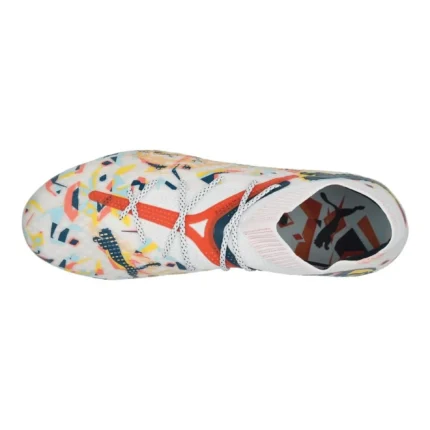 Puma Future 7 Ultimate FG/AG Njr Creativity - White/Ocean Tropic/Turquoise Surf/Hot Heat/Sun Stream Limited Edition - Image 4