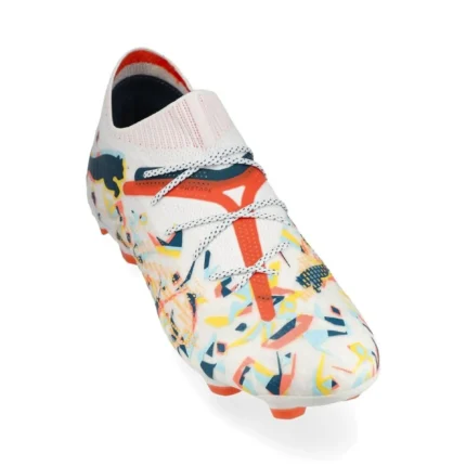 Puma Future 7 Ultimate FG/AG Njr Creativity - White/Ocean Tropic/Turquoise Surf/Hot Heat/Sun Stream Limited Edition - Image 5