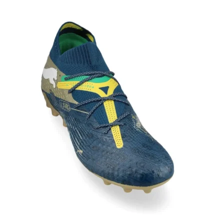 Puma Future 7 Ultimate MG Njr Bna - Sailing Blue/Marine Blue/Pele Yellow/Grassy Green/Gold Limited Edition - Image 5