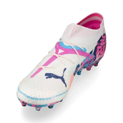 Puma Future 7 Ultimate MG Volume Up - White/Luminous Blue/Poison Pink/Fizzy Melon/Bluemazing - Image 7