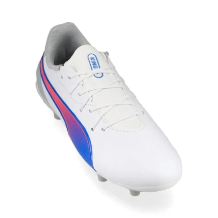 Puma King Match FG/AG Formula - White/Bluemazing/Flat Light Gray Kids - Image 5