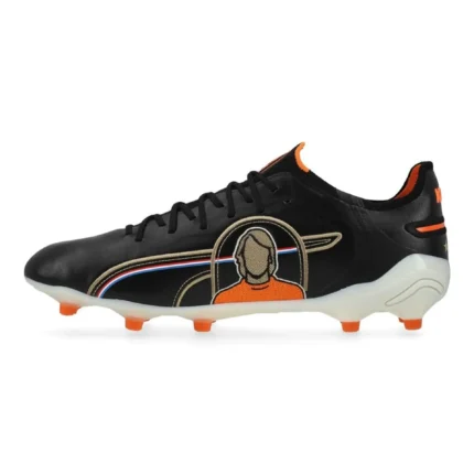 Puma King Ultimate Cruyff FG/AG Legends - Black/White/Rickie Orange/Gold/Frosted Ivory Limited Edition - Image 3