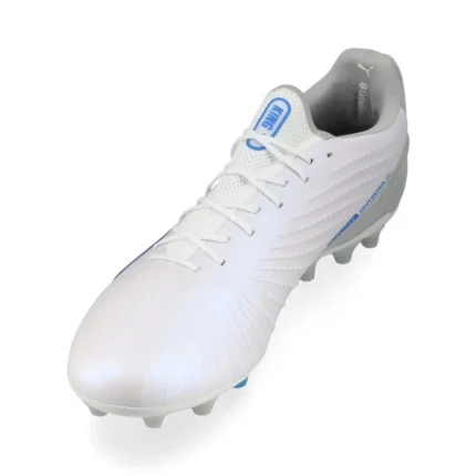 Puma King Ultimate MG Formula - White/Bluemazing/Flat Light Gray/Sunset Glow - Image 7