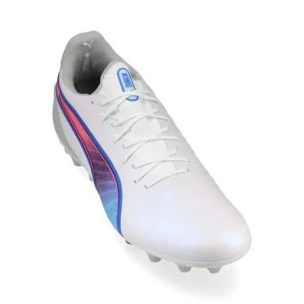 Puma King Ultimate MG Formula - White/Bluemazing/Flat Light Gray/Sunset Glow - Image 5